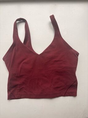 lululemon athletica Burgundy V-Neck Crop Top